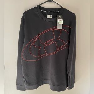 Under Armor Black long sleeve shirt with neon orange details in large